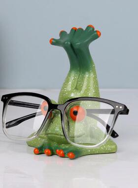 可爱青蛙眼镜放置架眼镜店展示架道具眼镜架托家用桌面眼镜架摆件