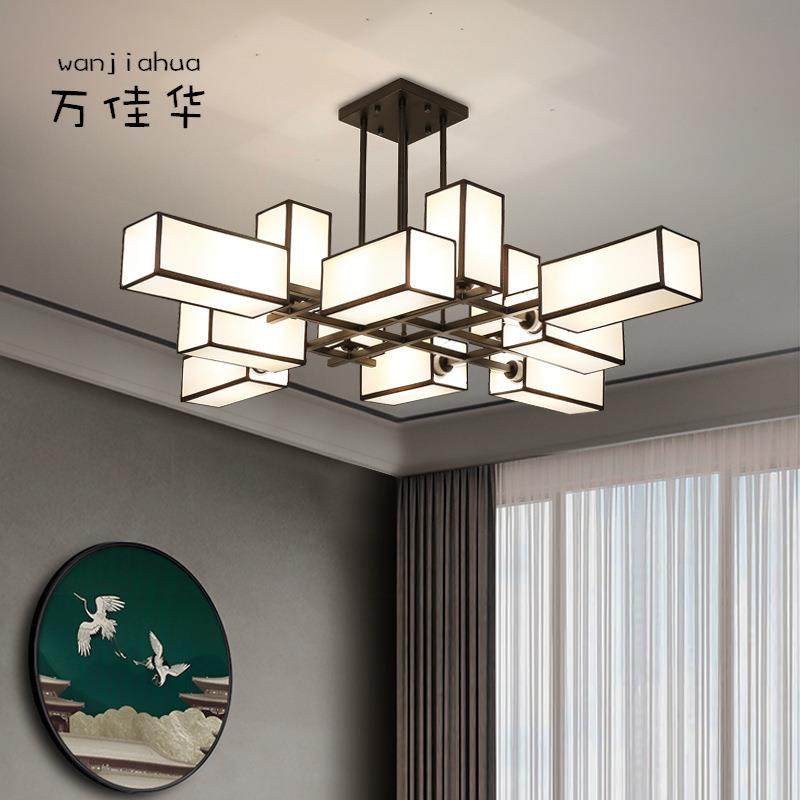 新中式吊灯客厅灯现代简约创意别墅大厅吊灯铁艺个性餐厅大堂灯具,家装灯饰光源,智能吊灯,淘宝优惠券,粉丝福利购,淘宝优惠卷