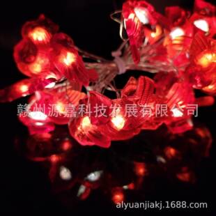 专业生产圣诞室内装饰灯串 红鸟造型灯串 led发光礼品铜线灯串