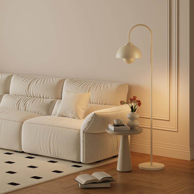 客厅落地灯简约现代大气新款卧室床头柜一体台灯奶油风北欧落地灯