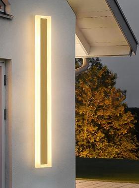 金色长条户外壁灯极简 别墅院子LED庭院灯简约现代外墙入户门口灯