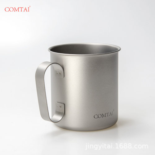 COMTAI纯钛水杯咖啡杯露营旅游办公钛合金钛杯刻字定制露营420ml