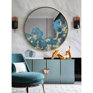 简约现代圆形立体餐厅装 饰画手绘油画玻璃砂岩雕刻创意艺术壁挂画