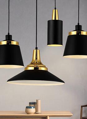 北欧单头餐吊灯现代简约黑色白色实体店民宿公寓吊灯创意三头吊灯