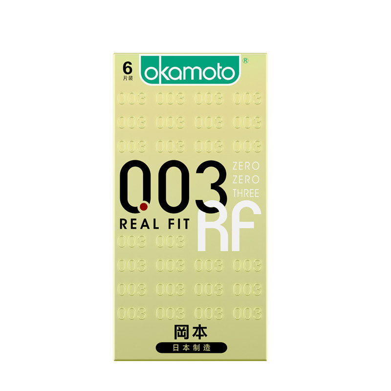 冈本003薄型避孕套天然胶乳橡胶安全套6只装进口无香型成人用品