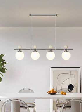 法式奶油风餐桌吊线灯侘寂风饭厅灯中古吧台一字长条复古餐厅吊灯