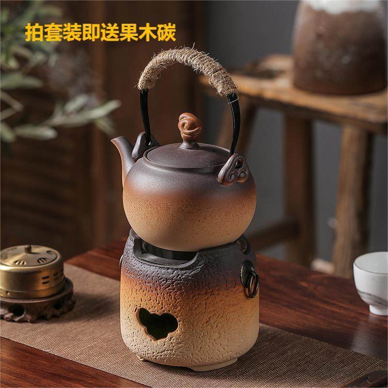 围炉煮茶家用户外旅行茶具粗陶酒精炉碳炉煮茶器烧水壶提梁壶套装,餐饮具,整套茶具,淘宝优惠券,粉丝福利购,淘宝优惠卷