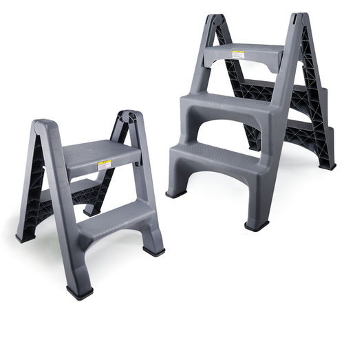 新美达梯子可折叠梯汽车美容登高梯子平台梯二步梯三步家用梯子