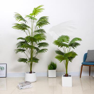 室内绿植盆栽仿真加州蒲葵扇葵唐棕葵大型假树软装造景装饰摆件落