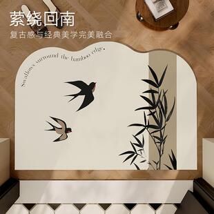 皮革入户垫隔音耐脏免洗可擦洗家用奶油色门口进门地垫可裁剪脚垫