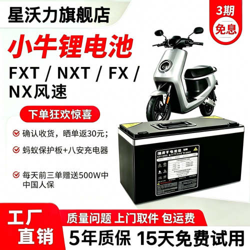 72V三元锂电动车锂电池小牛FX