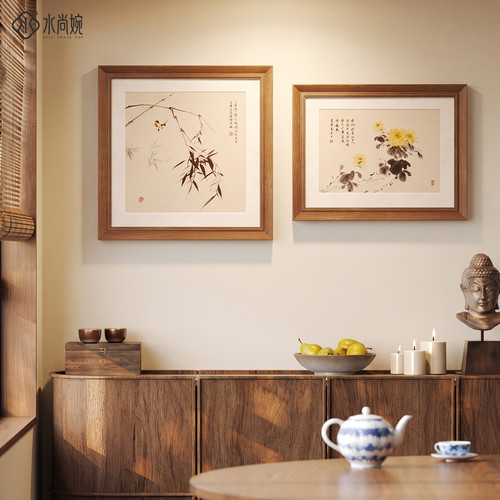 【宋氏美学】竹子餐厅背景墙挂画