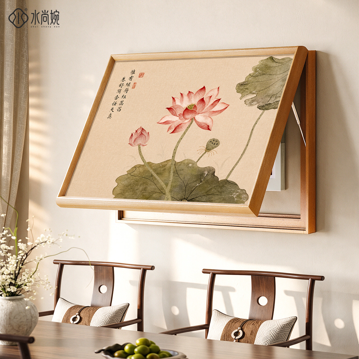 【新款7折】荷花电箱盖板装饰画
