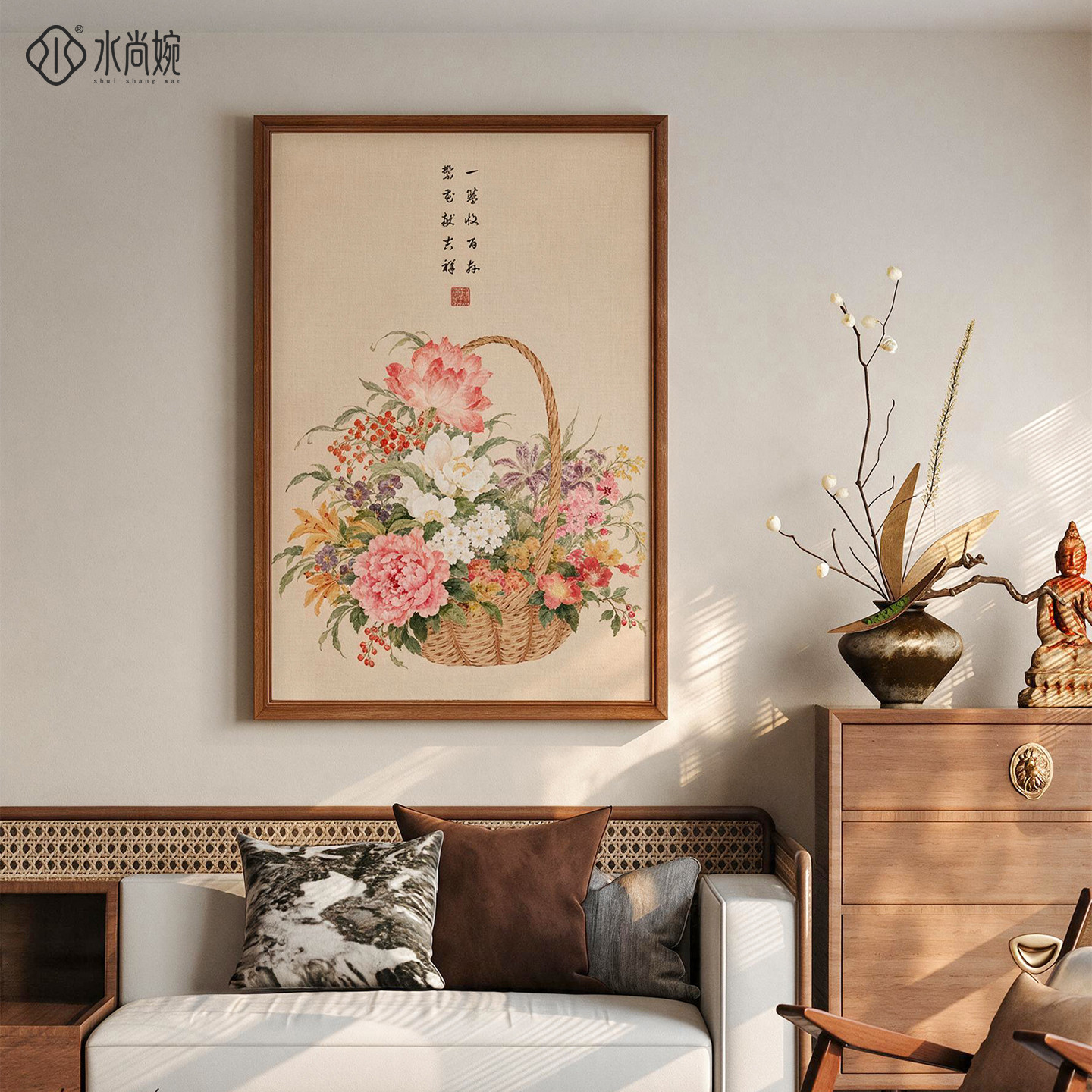 宋式美学花开富贵客厅装饰画