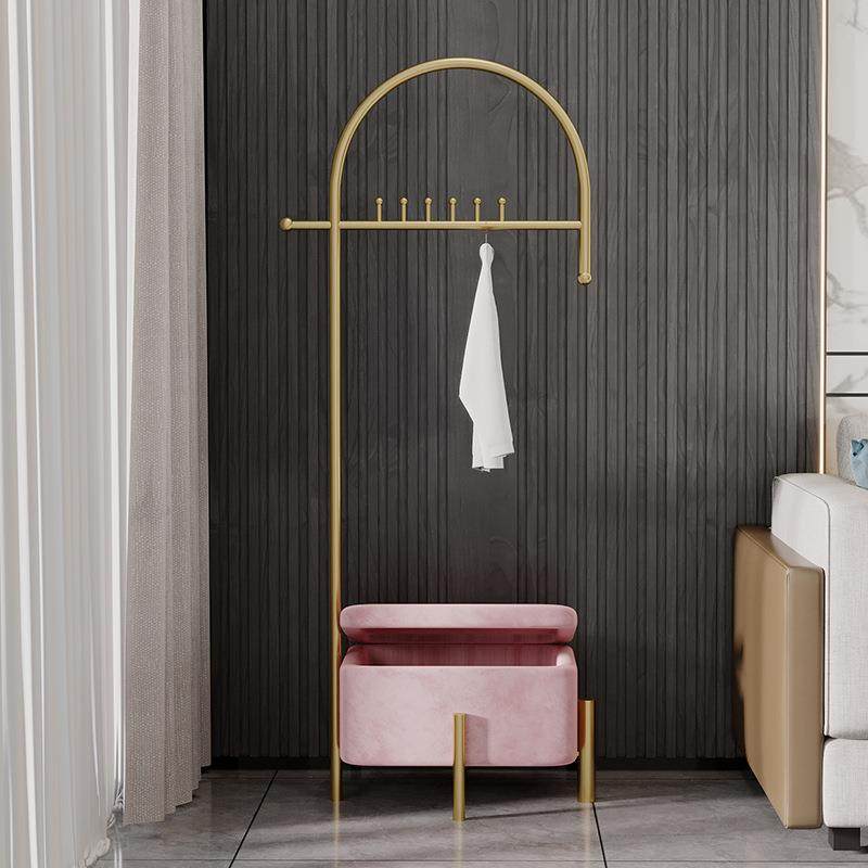 北欧金属房间晾衣架落地卧室立式衣帽架收纳存储换鞋凳一体挂衣架,住宅家具,组合衣架,淘宝优惠券,粉丝福利购,淘宝优惠卷