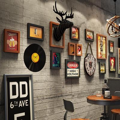 高分子_2684照片墙装饰框混搭组合相框挂墙复古装饰画可更换相片