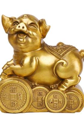 杨铜记 铜器 铜猪摆件 十二生肖猪 工艺品家居装饰 金钱猪