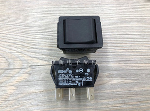 C1570VQ英国3档6脚船型开关16A250VAC电源翘板开关按钮黑色