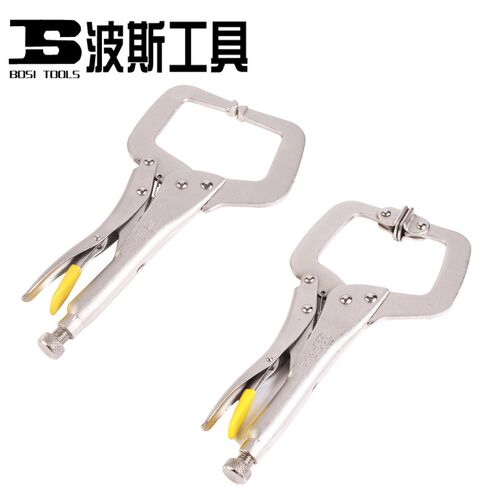 波斯工具木工大力钳C型D型钳11寸压接钳方口大力钳快速固定钳