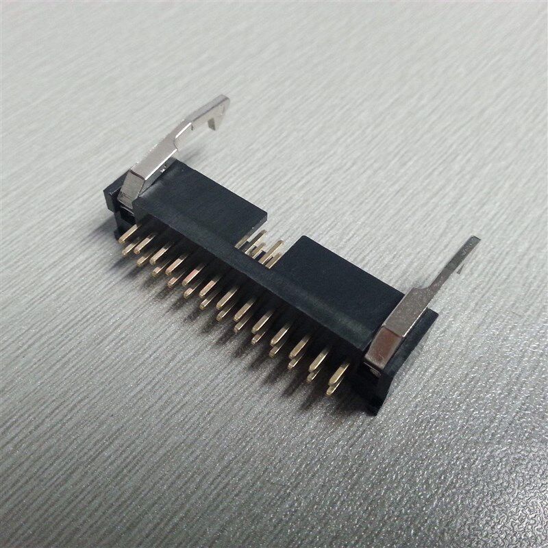 间距2.54mm 直插简牛 带金属钩 2*12PIN插座 BOX 耐高温简易牛角