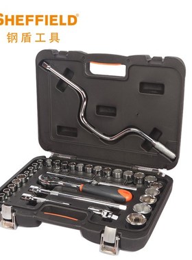 钢盾S010032汽修专用32件套 套筒组套 棘轮扳手 轮胎扳手