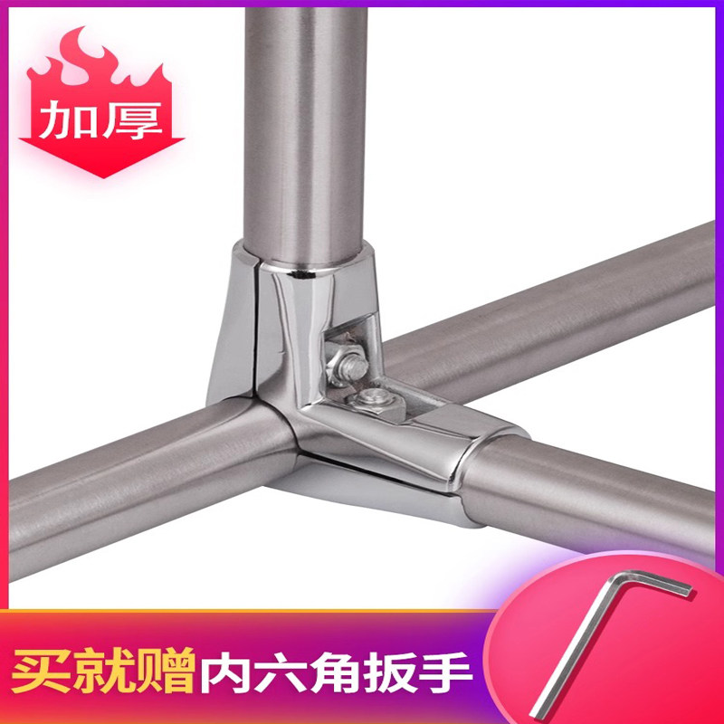 不锈钢25管圆管连接件两通三通货架紧固件圆管晾衣架展架配件