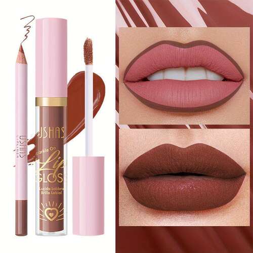 Matte Lipstick Lip Liner Combo 持久哑光唇釉组合防水持色彩妆
