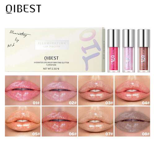 Glitter Lip Glaze Set 镜面爆闪唇釉套装，滋润持妆，珠光细闪