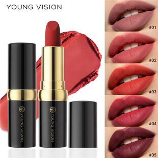 5色丝绒黑管口红 black tube lipstick 细腻哑光润泽顺滑膏体口红