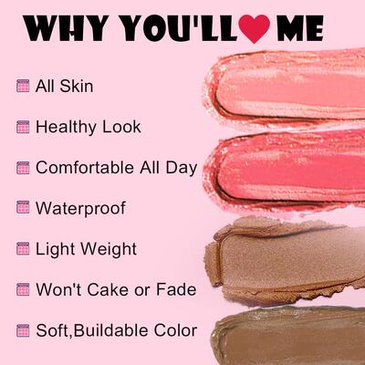 6 Color Cream Makeup Palette, Blush Highlighter & Contour