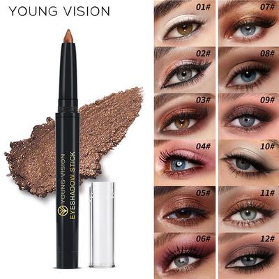 12 Colors Rotatable Pearlescent Eyeshadow Stick 可旋转眼影棒