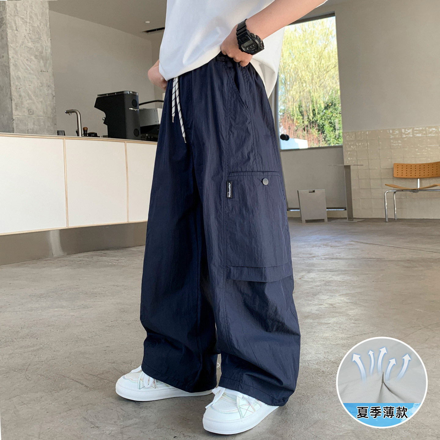 男童裤子夏季薄款宽松直筒休闲儿童休闲男大童长裤初中生透气夏天