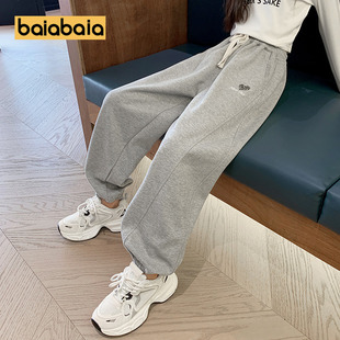 女童卫裤春秋新款胖孩儿童裤子中大童装春季长裤冬季加绒加厚一体