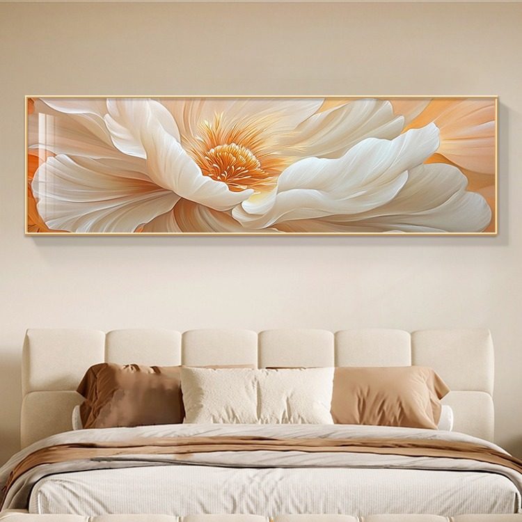 奶油风卧室床头装饰画温馨花卉主卧房间挂画高级感沙发背景墙壁画,家居饰品,现代装饰画,淘宝优惠券,粉丝福利购,淘宝优惠卷