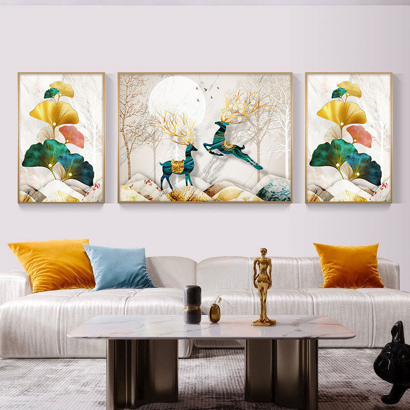 装饰画高级感沙发背景墙挂画代发样板间工装家居软装客厅三联壁画,家居饰品,现代装饰画,淘宝优惠券,粉丝福利购,淘宝优惠卷