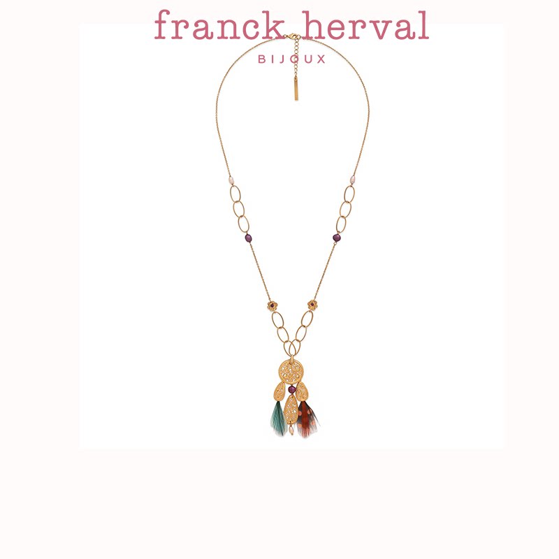 法国品牌franckherval羽翼系列长款珍珠羽毛女项链