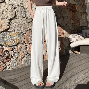 空气棉运动裤女裤子春夏2026新款高腰垂感直筒裤显瘦女装阔腿裤