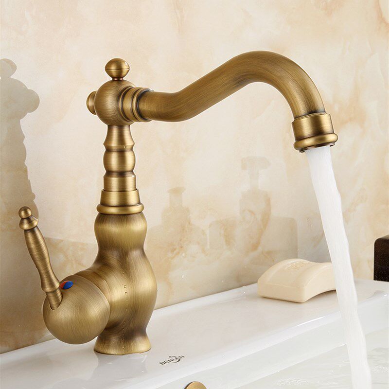 旗舰店全铜仿古面盆水龙头卫浴复古欧式洗脸盆洗手池冷热龙
