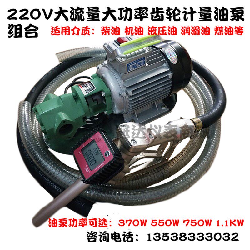 WCB大功率电动柴油泵220V齿轮油泵总成计量加油枪 液压油泵机油泵