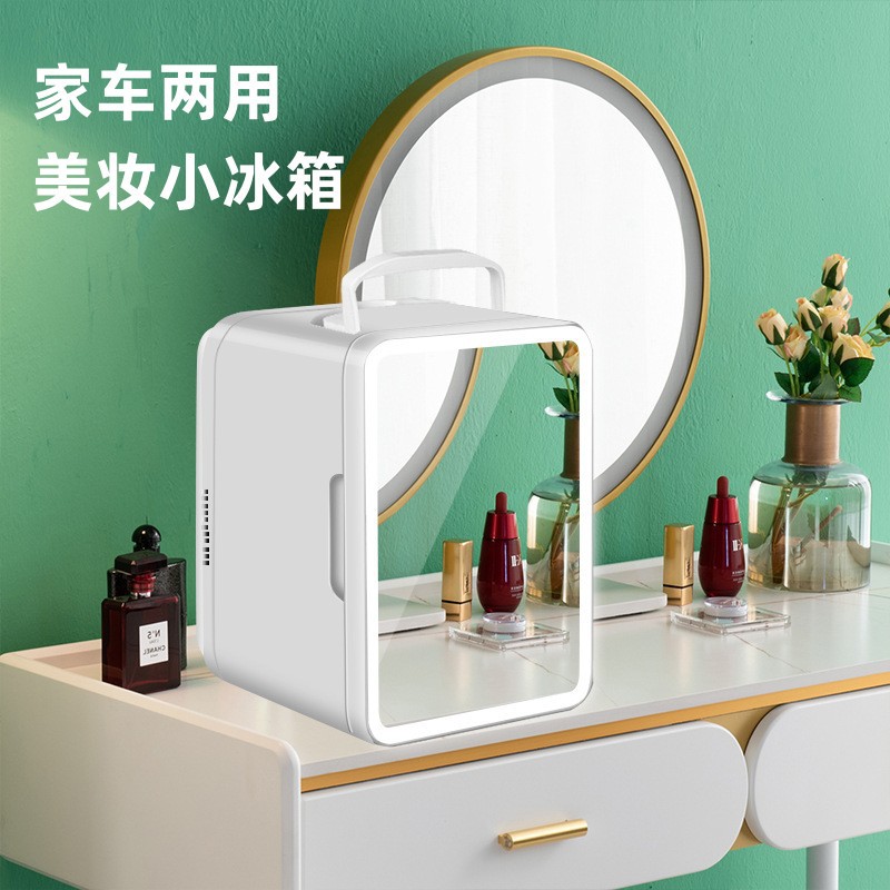 夏季车载冰箱迷你多功能便携带美容化妆镜小冰箱车家用4L冷藏箱
