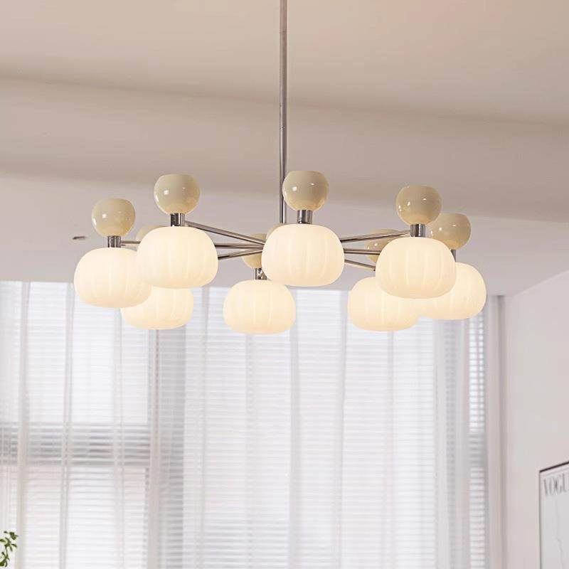 全光谱奶油风客厅吊灯法式南瓜卧室主卧灯复古书房灯中山灯具套餐,家装灯饰光源,智能吊灯,淘宝优惠券,粉丝福利购,淘宝优惠卷