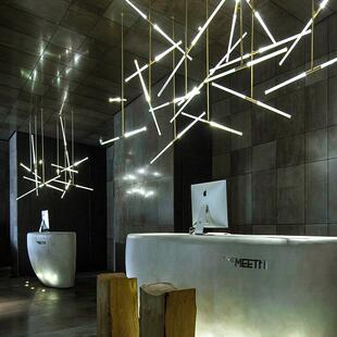 led北欧创意个性艺术工业风装饰酒店大堂办公室前台造型树枝吊灯