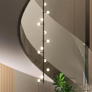 大型楼梯灯长吊灯客厅跃层北欧简约十字创意现代新中式复式楼灯具