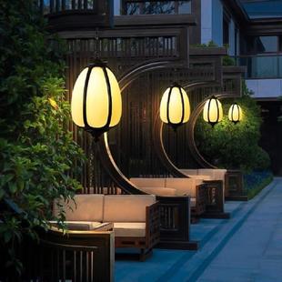 新中式吊灯仿云石南瓜户外农庄庭院公园凉亭过道别墅餐馆复古灯笼