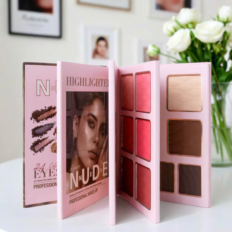 43Colors 4 Layer Makeup Palette 四层翻书彩妆盘哑光腮红一体