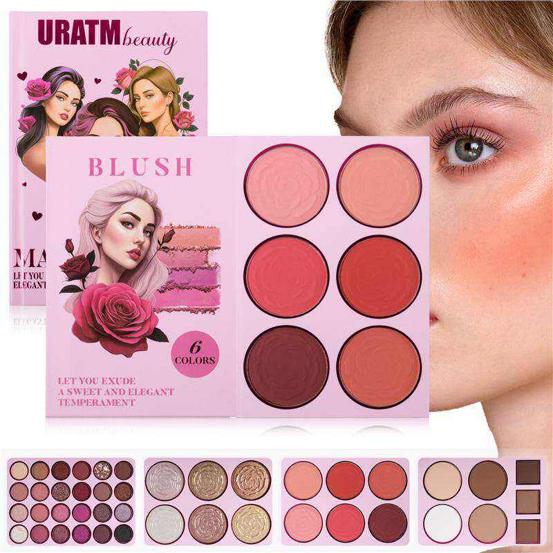 URATM Book Style Eyeshadow Palette四层翻书彩妆腮红修容多用盘