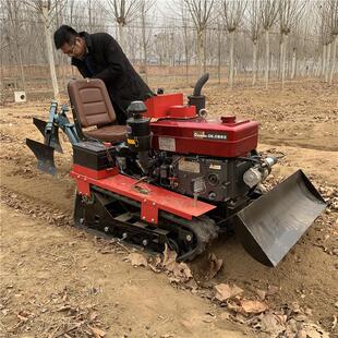 山坡地旋耕翻土犁地机 链轨式履带微耕机 小型家用农用耕地松土机