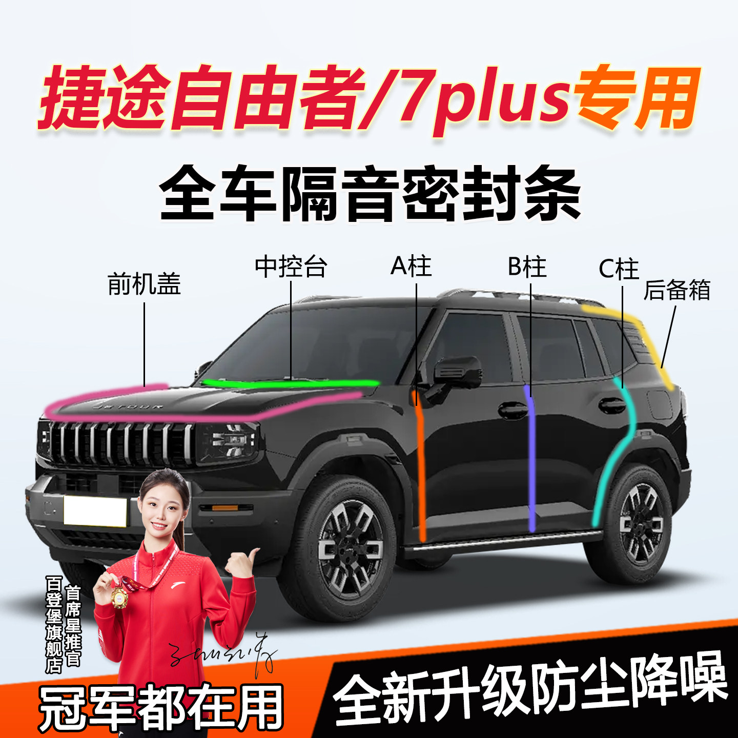 捷途自由者7plus汽车门隔音胶条