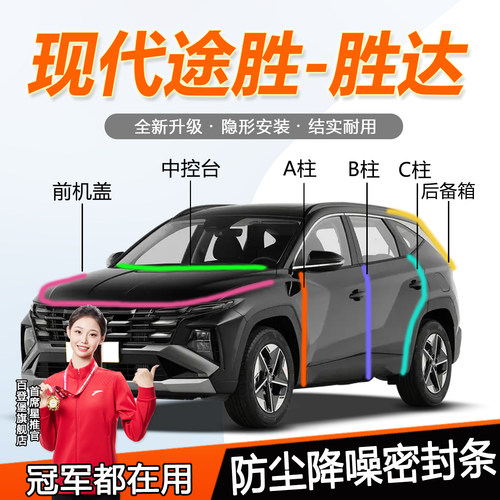 现代途胜/胜达防尘防水静音胶条