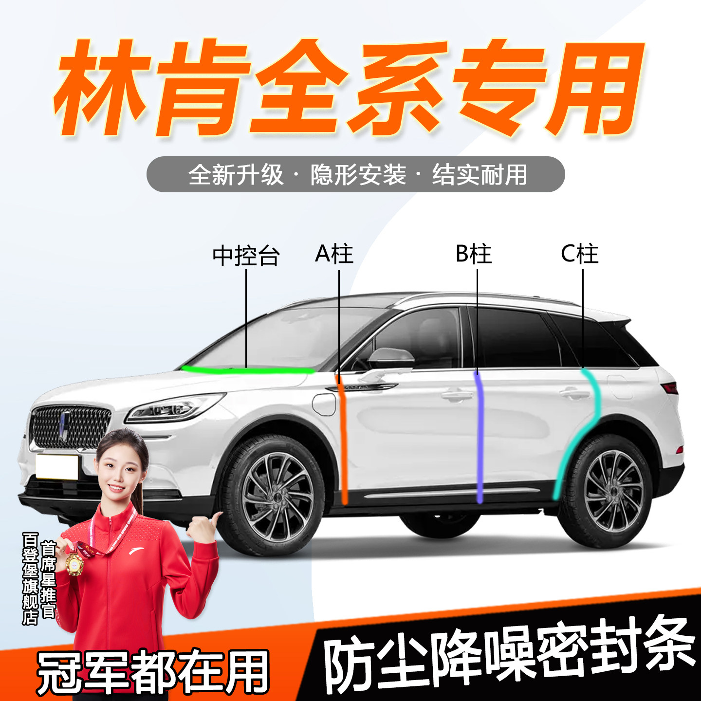 林肯全系汽车门防尘隔音密封胶条图片